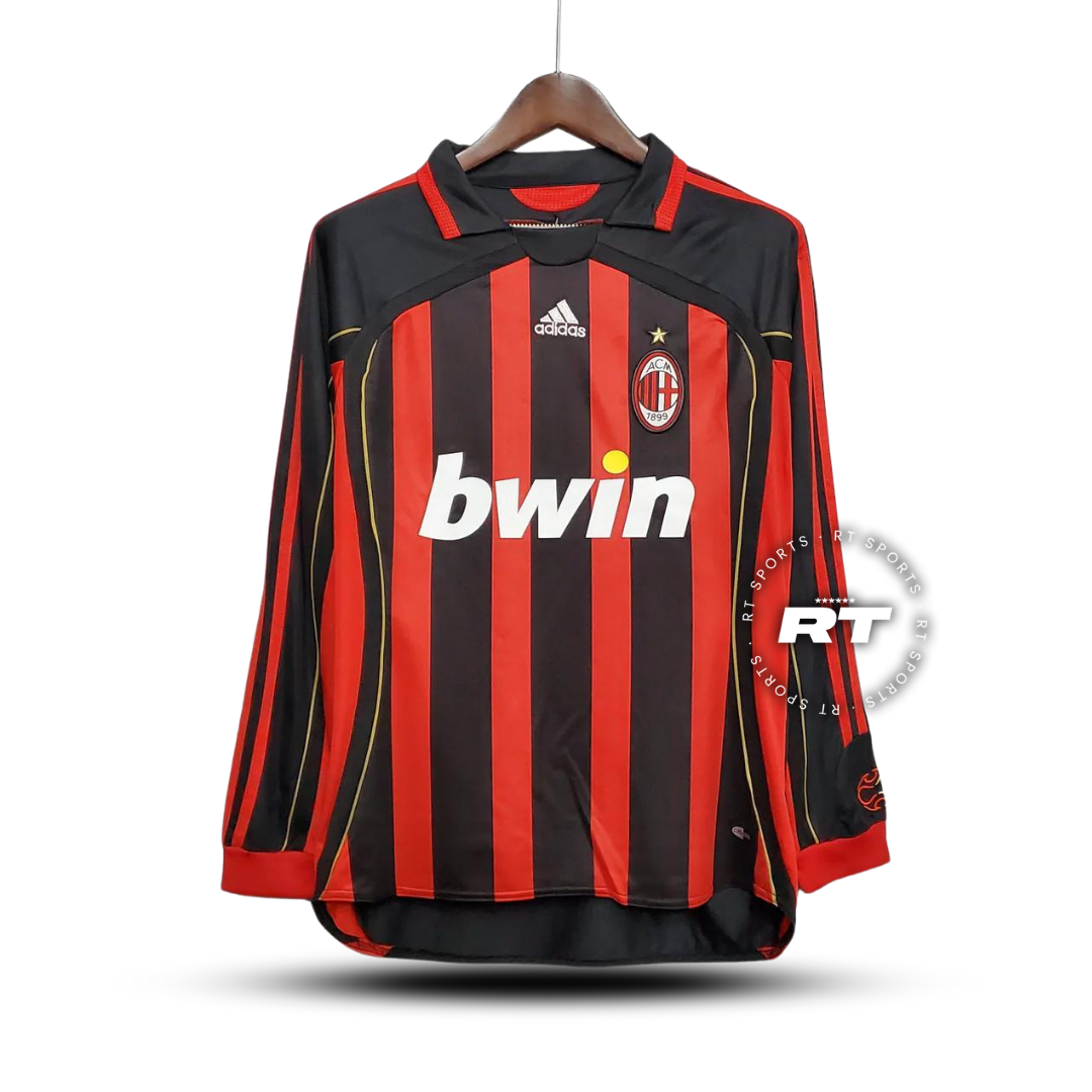 Camisa Milan Titular 06/07 - Versão Retrô Manga Comprida