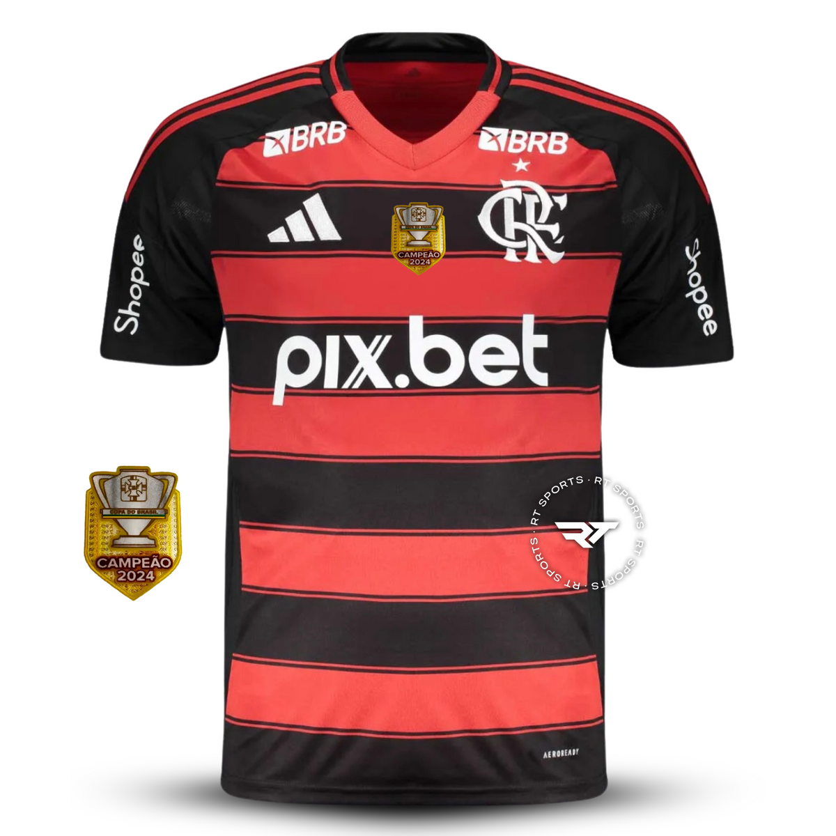 Camisa Adidas Flamengo 2025/26 Com Patrocínio + Patch de Campeão da Copa do Brasil
