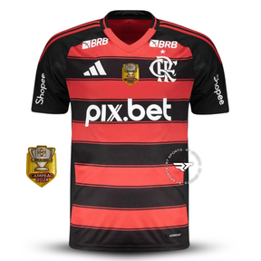 Camisa Adidas Flamengo 2025/26 Com Patrocínio + Patch de Campeão da Copa do Brasil